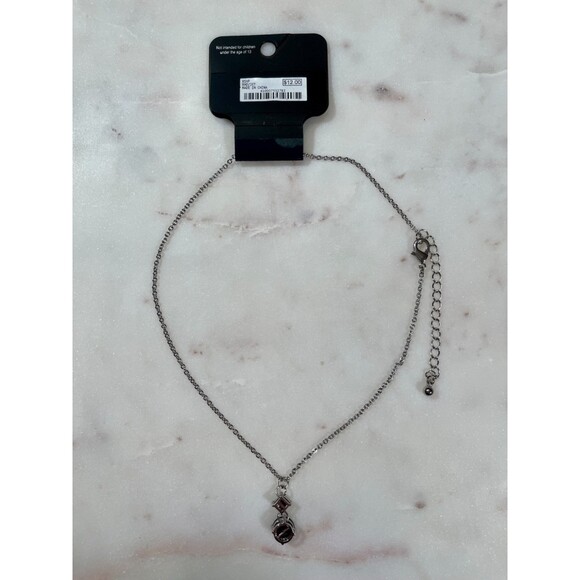 Charming Charlie RSVP | NWT Silver Tone Necklace with Black Pendant - Picture 3 of 6